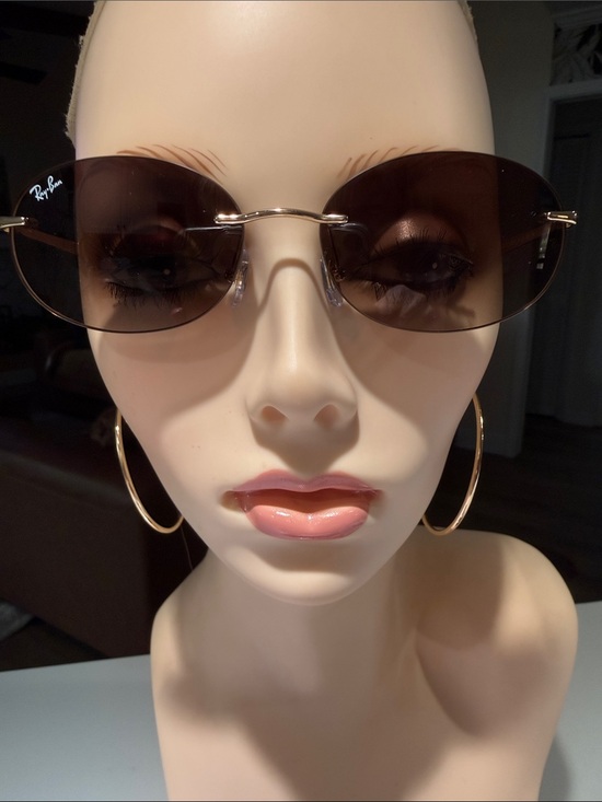 Ray-Ban Accessories - RAYBAN Artista Gradient Brown Rimless Sunglasses, Gold Accent